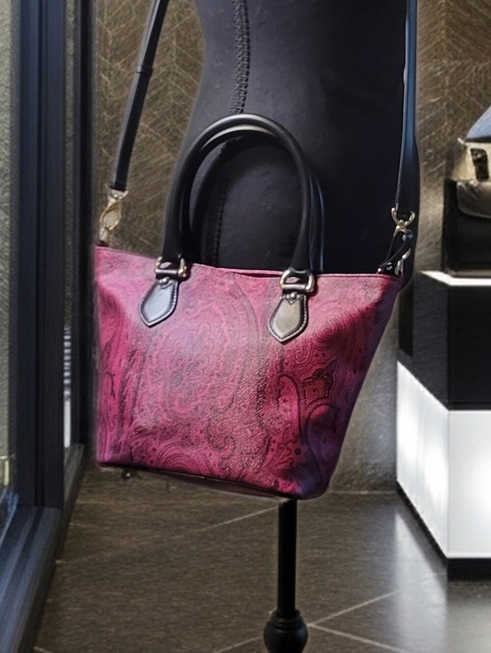 ETRO Mini Essential Bag in Coated Canvas with Paisley Jacquard - Picture 4 of 10